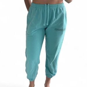 Pangaia Teal Drawstring Joggers Sz Small S